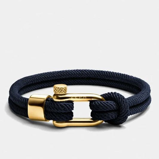 Azure Crest Bracelet – Deep Blue Gold