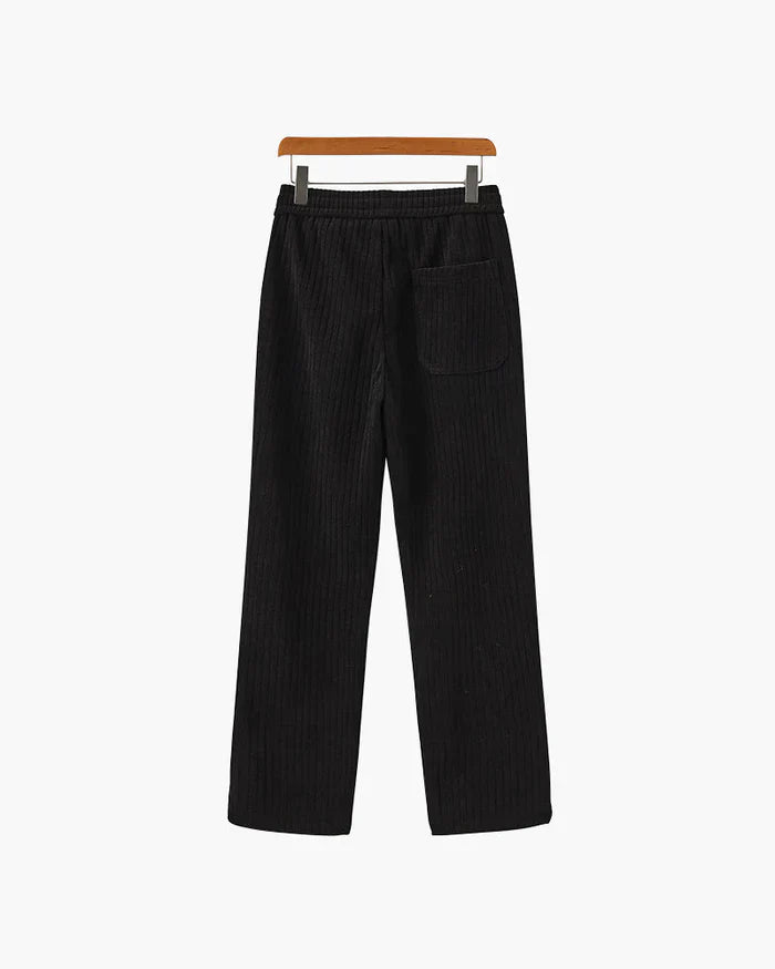Roman Crest Trousers – Midnight Black