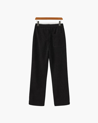 Roman Crest Trousers – Midnight Black