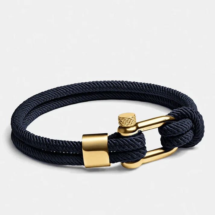 Azure Crest Bracelet – Deep Blue Gold