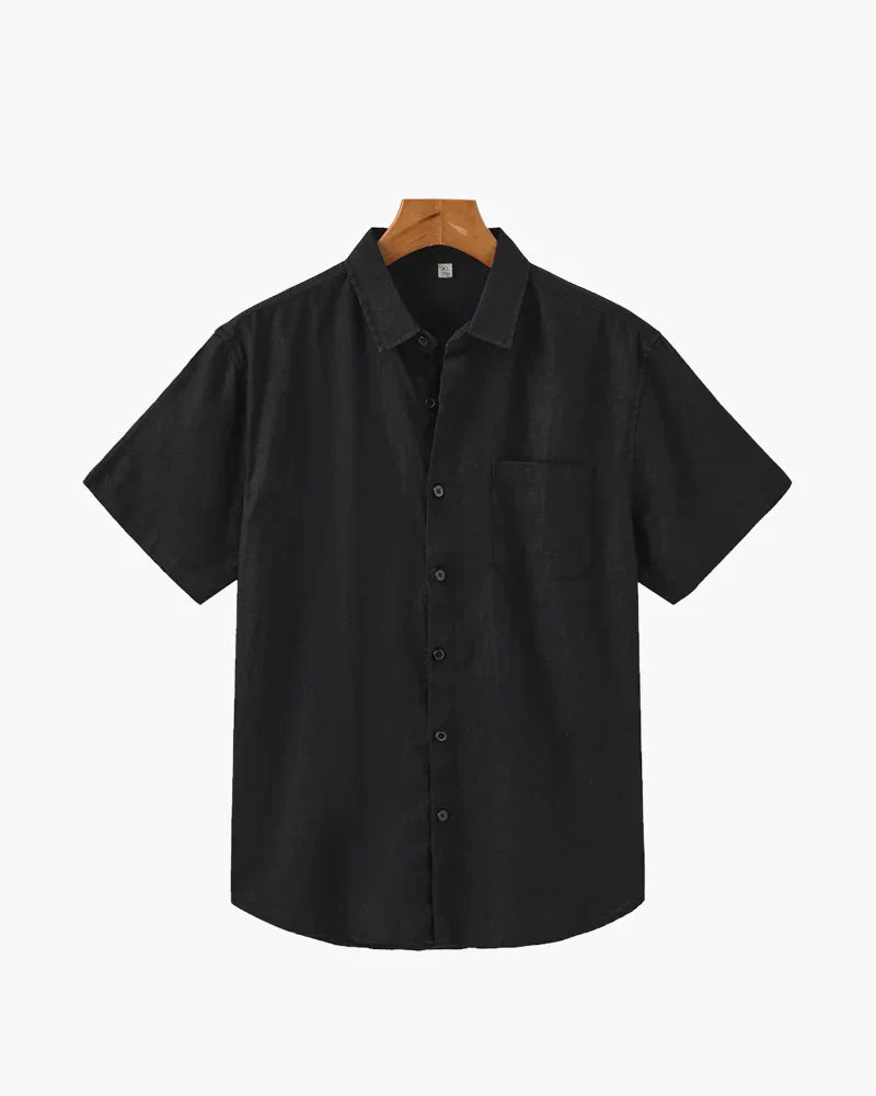 Cape Harbor Linen Shirt – Midnight Black