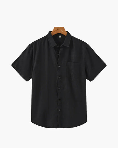 Cape Harbor Linen Shirt – Midnight Black