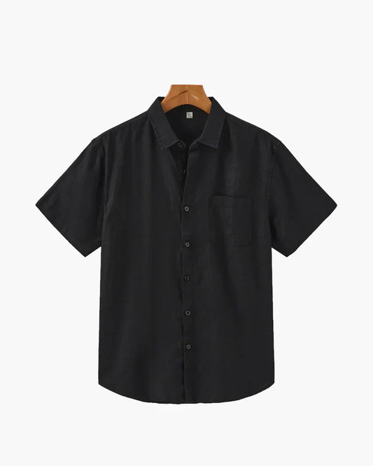Cape Harbor Linen Shirt – Midnight Black