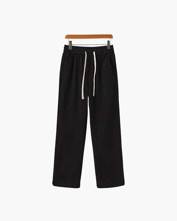 Roman Crest Trousers – Midnight Black